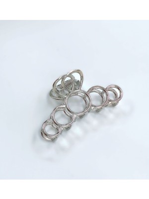 Queen Aksesuar Gümüş Gri Küçük Metal Boş Balon Halka Mandal Toka Kadın Çocuk