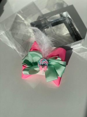 Queen Aksesuar Neon Pembe Mint Lolipop Süslü Kız Çocuk Bebek  Doğum Günü Hediye  Klipsli Toka