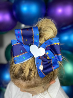 Queen Aksesuar Özel Tasarım Lüks Jojo Siwa Modeli Büyük Fiyonk Kot Jeans Model Görünüm Ayna Kalp Toka