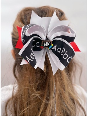 Queen Aksesuar Özel Tasarım Lüks Katlı Büyük Katlı Fiyonk Alfabe Toka Yetişkin Çocuk Okul Tokası Metal Klipsli