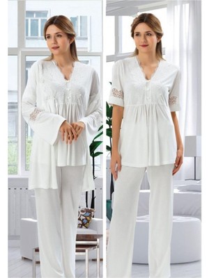 Duchesse 3007 Hamile Lohusa 3 Lü Pijama Sabahlık Takım