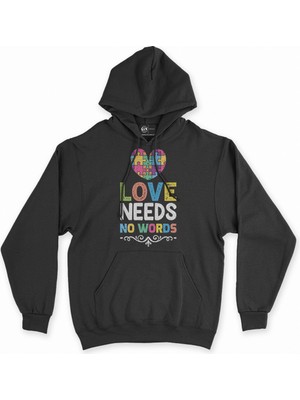 Cix Love No  Words Siyah Sweatshirt Hoodie
