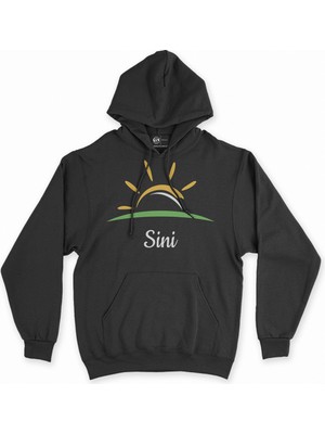 Cix Sini Hindistan Güneş Logolu Siyah Sweatshirt Hoodie