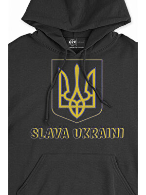 Cix Slava Ukraini Peace Siyah Sweatshirt Hoodie