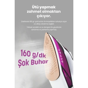 Vals 2600 Watt Seramik Tabanlı Geniş Su Tanklı 160 gr Etkili Şok Buharlı Ütü