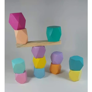 Erc Wood Blocks Ahşap Denge Blokları Montessori Waldorf Eğitimi 12'li Set