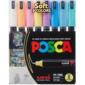 Posca 0.7 Su Bazlı Poster Markörü Soft Renk 8'li