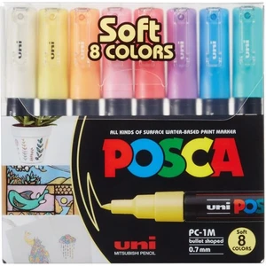 Posca 0.7 Su Bazlı Poster Markörü Soft Renk 8'li