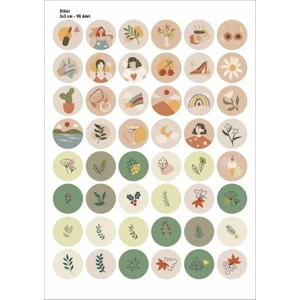 Yuvarlak Sticker 3x3 cm 96 Adet
