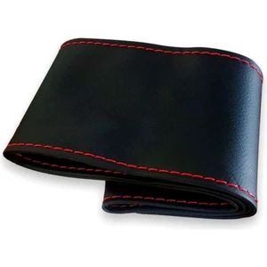 Gürler Oto Kılıf ve Aksesuar Universal Kamyon Tır Dikmeli Direksiyon Kılıfı Soft Siyah Kırmızı Ipli 45×10.5CM