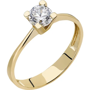 0,50 Carat Tek Taş Sarı Altın Yüzük EP01