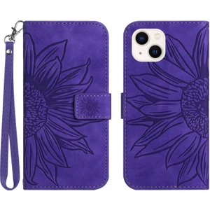 Xstep Case Apple iPhone 13 6.1 İnç İçin Flip Telefon Kılıfı, HT04 Baskılı Ayçiçeği Stand Pu Deri Deri Touch Manyetik Kayışlı (Yurt Dışından)