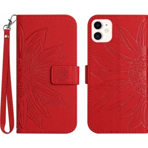 Xstep Case Apple iPhone 11 6.1 İnç İçin Cilt Dokunuşu Hissi Flip Telefon Kılıfı, Basılmış Ayçiçeği Standı Anti-Damla Pu Deri Manyetik Kayışlı (Yurt Dışından)