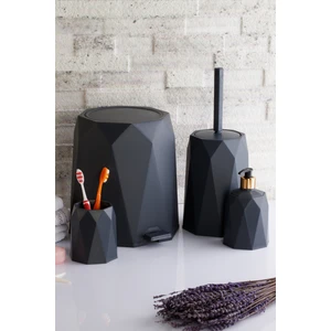 4'lü Banyo Seti Çöp Kovası Tuvalet Fırçası Sabunluk Diş Fırçalık 4 Parça