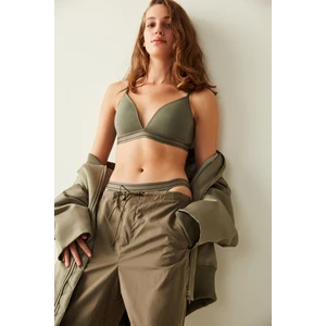 Haki Desteksiz Pedli Sütyen