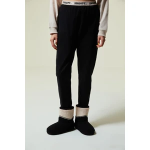 Siyah Snoopy Pantolon