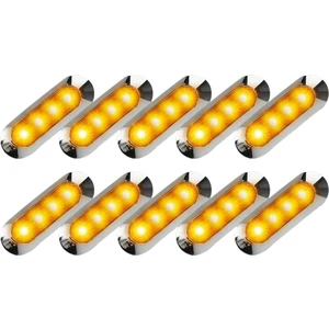 10X Amber LED Römork Kamyon Yan Işaret Işıkları 4 LED Gümrükleme Rv Camper 12V-24V (Yurt Dışından)