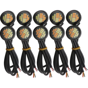 10 Adet 12V 23 Mm. Çift Renkli Switchback 4014 Smd 12 LED Drl Kartal Göz Gündüz Işığı Araba Motoru Dönüş Işıkları (Yurt Dışından)