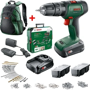Universalımpact 18V Akülü Darbeli Matkap 1,5AH, Çift Akü Sbx + 241 Aksesuar Setli + Bosch Yeşil Sırt Çantası