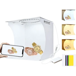 23 cm. Halka LED Panel Katlanır Stüdyo Kutusu - Siyah, Beyaz, Sarı, Kırmızı, Yeşil, Mavi, Açma Boyutu: 24 x 23 x 23 cm. (Yurt Dışından)