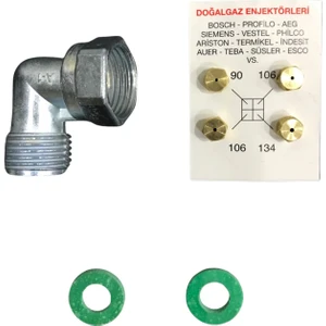 Doğalgaz Enjektör Ocak Memesi Dirsek Dönüşüm Seti