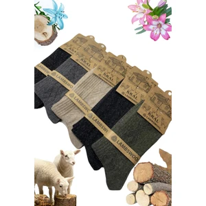 Kral Socks Erkek Kışlık Termal Etkili (5'li Paket) Lambswool Kuzu Yünlü Çorap