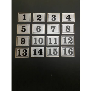 Kapı Numarası Dolap,raf,posta Kutusu Numarası 3x3 cm 1 Den 16 Ya