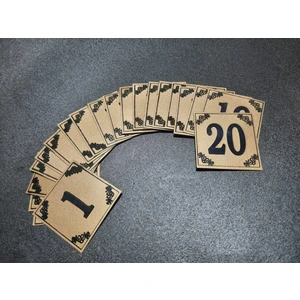 Kapı Numarası 6x6 cm No 1'den  20 Ye Yapışkanlı Metalik Altınsarı Üzeri Siyah Baskı