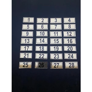 Kapı Numarası Dolap,raf,posta Kutusu Numarası 18X38 mm 1 Den 28 E