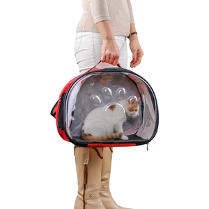 Northern Fashion Elips Kedi Taşıma Çantası El ve Sırt Çantası 6 Hava Kanalı 2 Fileli Cep Kedi Taşıma Çantası Astronot Kedi Taşıma Çantası