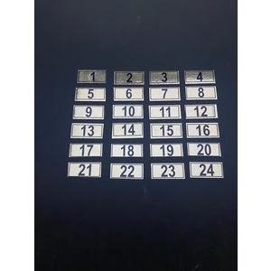 Kapı Numarası Dolap,raf,posta Kutusu Numarası 18X38MM 1 Den 24 E