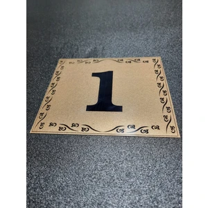 Kapı  Numarası 10X12 cm Yapışkanlı No 1  Metalik  Altınsarı