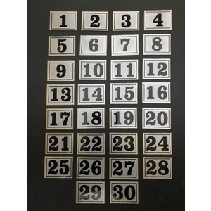 Kapı Numarası Dolap,raf,posta Kutusu Numarası  3x3 cm 1 Den 30 A