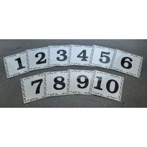 Kapı Numarası 5.5x6.5 cm Metalik Gümüş Gri Üzeri Siyah Baskı Kendinden Yapışkanlı No:1 Den 10’a