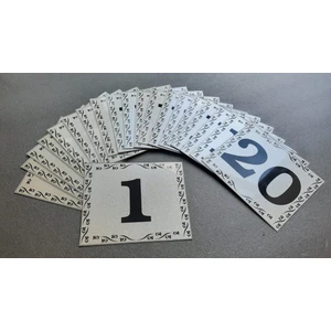 Kapı Numarası 10X12 cm  Metalik Gümüş Gri Üzeri Siyah Baskı Kendinden Yapışkanlı No:1 Den 20’e