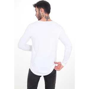 The One Erkek Kesik Yaka Oval Kesim Slimfit Uzun Kol Pamuk Basic T-Shirt