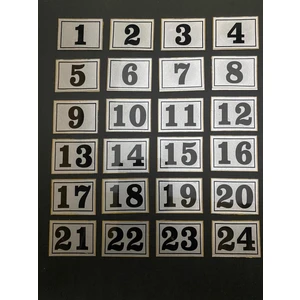 Kapı Numarası Dolap,raf,posta Kutusu Numarası 3x3 cm 1 Den 24 E