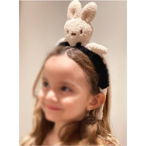 Queen Aksesuar Sevimli Büyük Peluş Pofuduk Tüylü Ayaklı Tavşan Yetişkin Çocuk Tacı Kostüm Taç Siyah