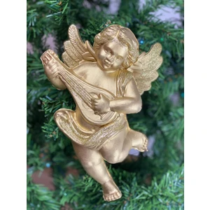 Queen Aksesuar Yeni Yıl Yılbaşı Özel Büyük Ağaç Duvar Müzik Çalan Şirin Melek Süsü Dekor Gold
