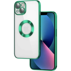 Apple iPhone 13 Kılıf Kamera Korumalı Renkli Kenar Şeffaf Halka Tasarım Silikon Kapak