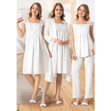 Duchesse 42200 Lohusa 4 Lü Pijama Gecelik Sabahlık