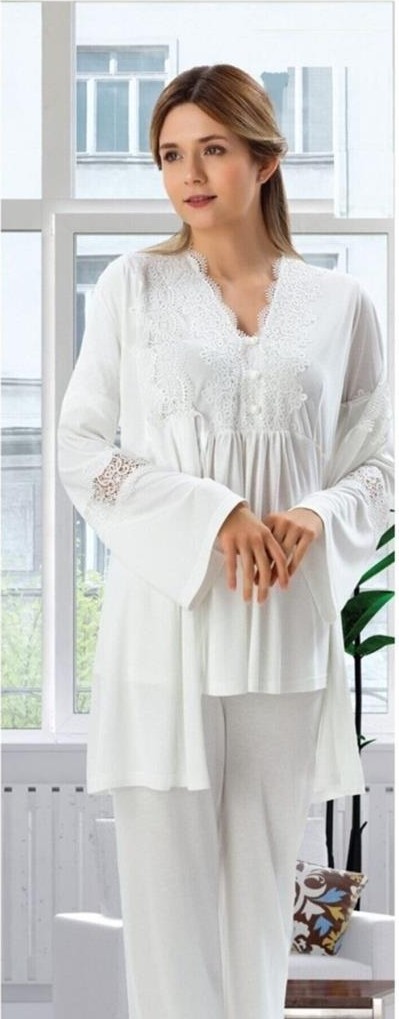 Duchesse 3007 Hamile Lohusa 3 Lü Pijama Sabahlık Takım