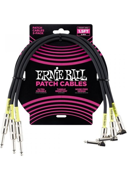 P06076 1.5 Straight / Angle Patch Cable 3-Pack Pedal Ara Kablosu (45.72 Cm)