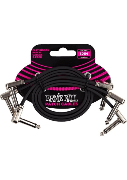 P06222 Flat Ribbon Pedalboard Patch Cable (3-Pack) Pedal Ara Kablosu (30CM)