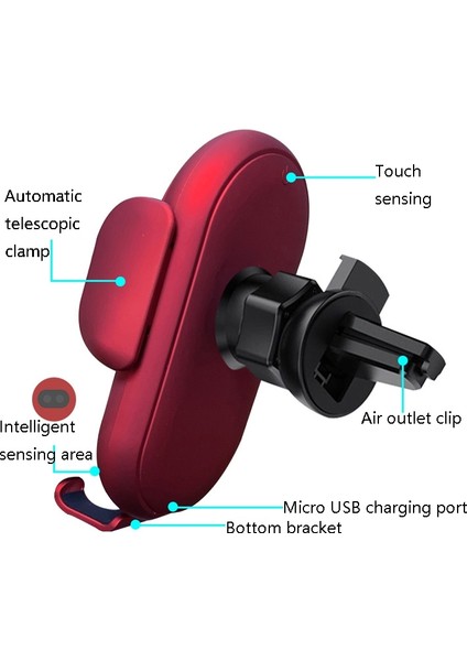 Araba Tutucu Cep Telefonu Kablosuz Şarj Cihazı (Yurt Dışından)