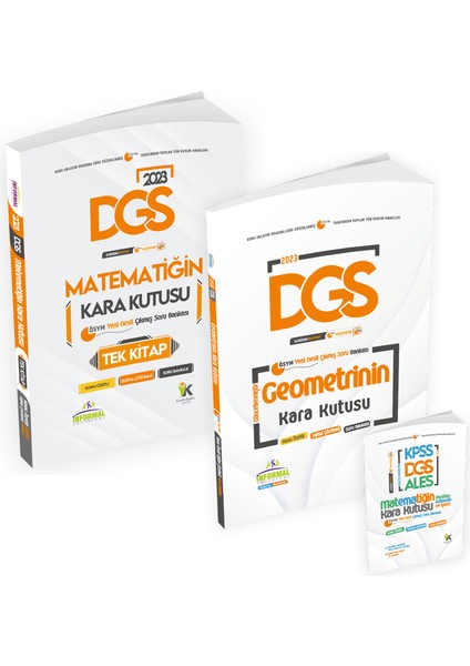 DGS Matematik Tek Kitap ve Geometrinin Kara Kutusu Konu Ö.D.Çözümlü Çıkmış Soru Bankası Seti