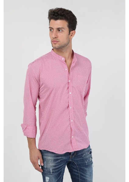 Erkek Ekoseli Hakim Yaka Uzun Kollu Gömlek Sg-U 21Y-4300597-2 modelleri