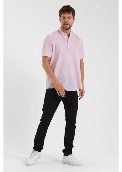 Erkek Hakim Yaka Yarım Patlı Ekoseli Kısa Kollu Slim Fit Gömlek Sg-K 21Y-4300602-1 modelleri