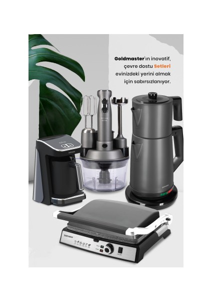 Platinium Elektrikli Mutfak Çeyiz Seti Antrasit Renk 24 Parça Geniş Aileler İçin