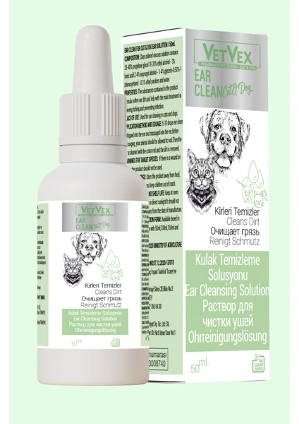 Ear Clean Kedi ve Köpekler Için Kulak Temizleme Solisyonu 50 ml -Vetvex